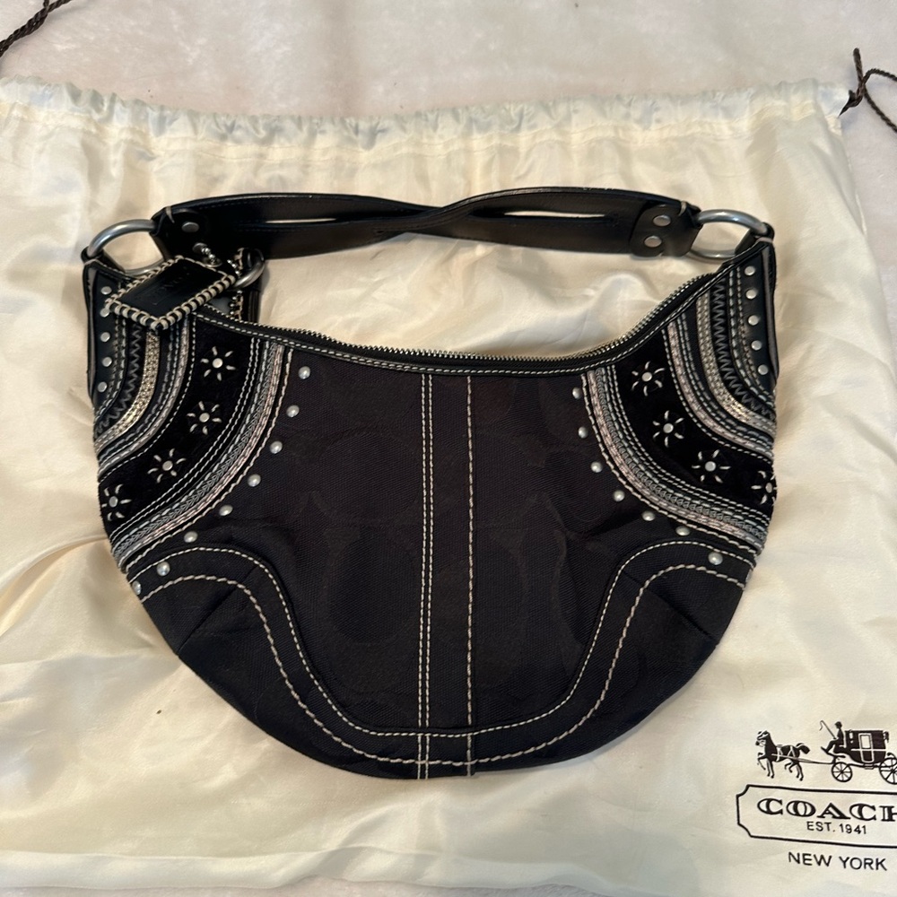 Coach vintage Black and White Women's Bag. Hard to find! Excellent condition.